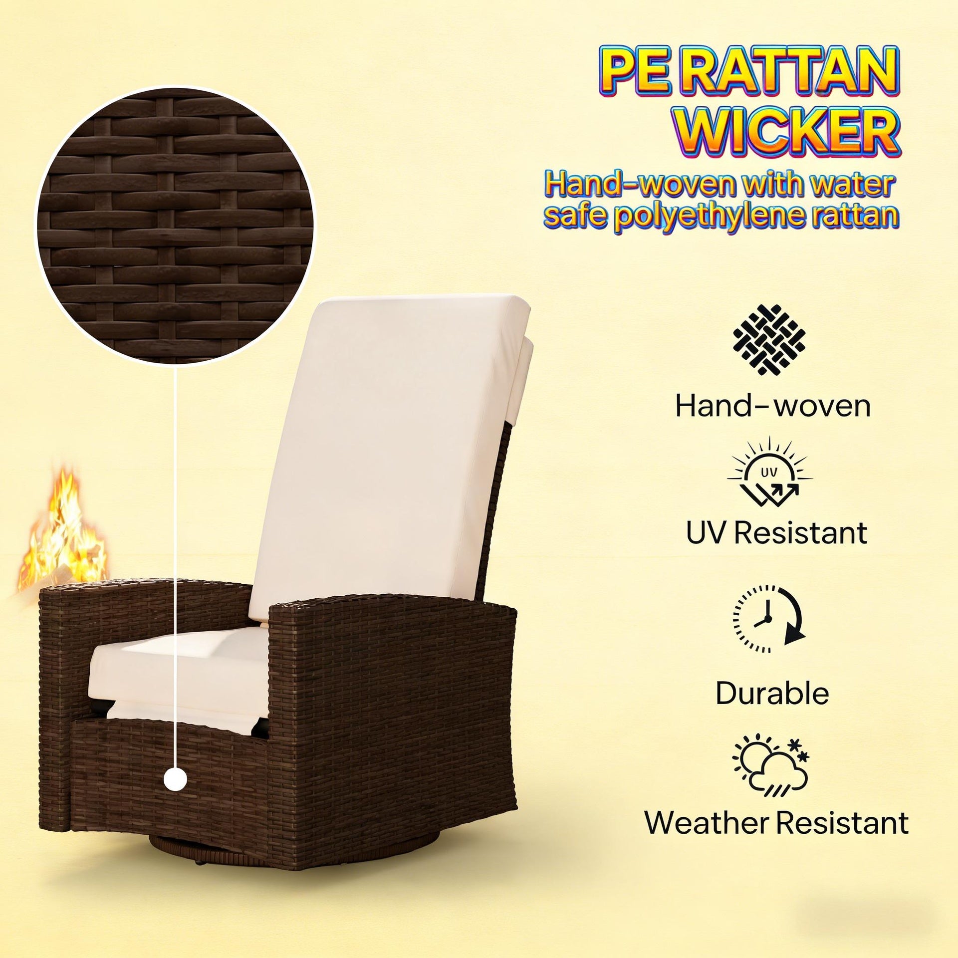 Comfy Swivel Recliner,Outdoor Wicker Swivel Recliner Chair