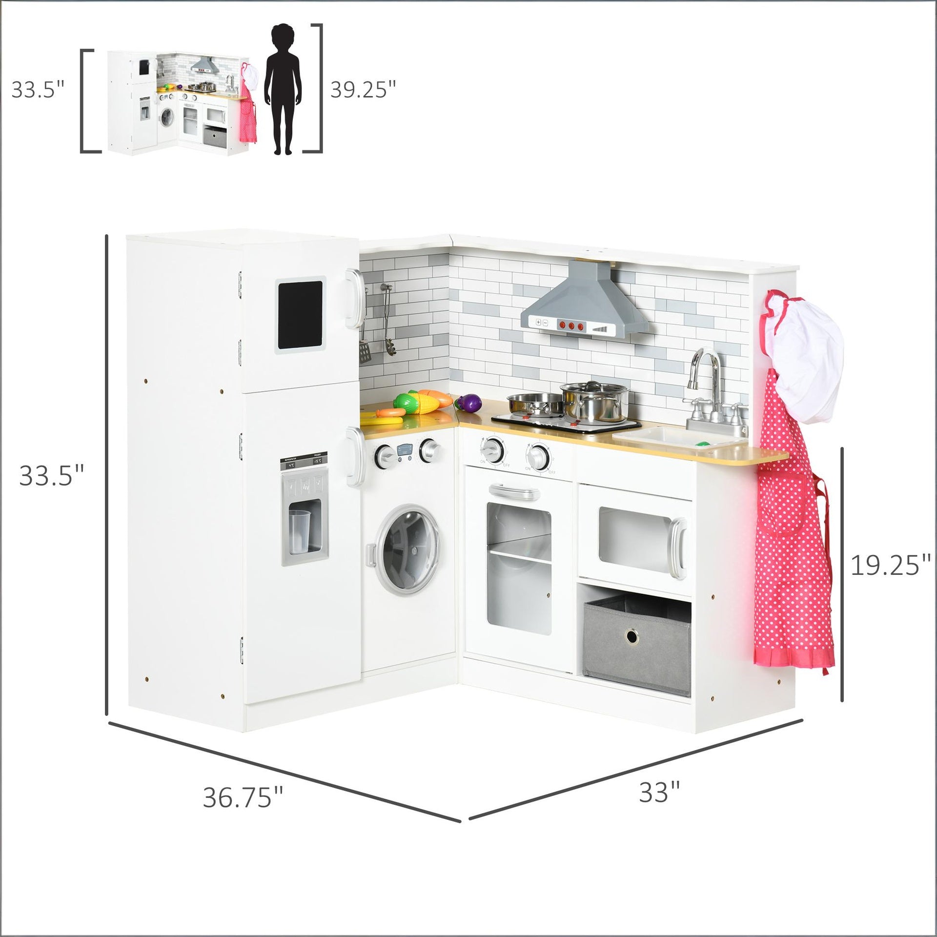 Wooden Kitchen,Corner Play Kitchen Set