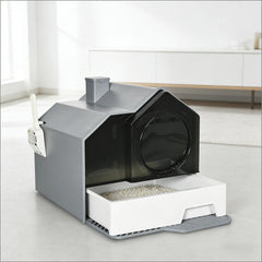 Easy to Clean Cat Litter Box,Hooded Cat Litter Box