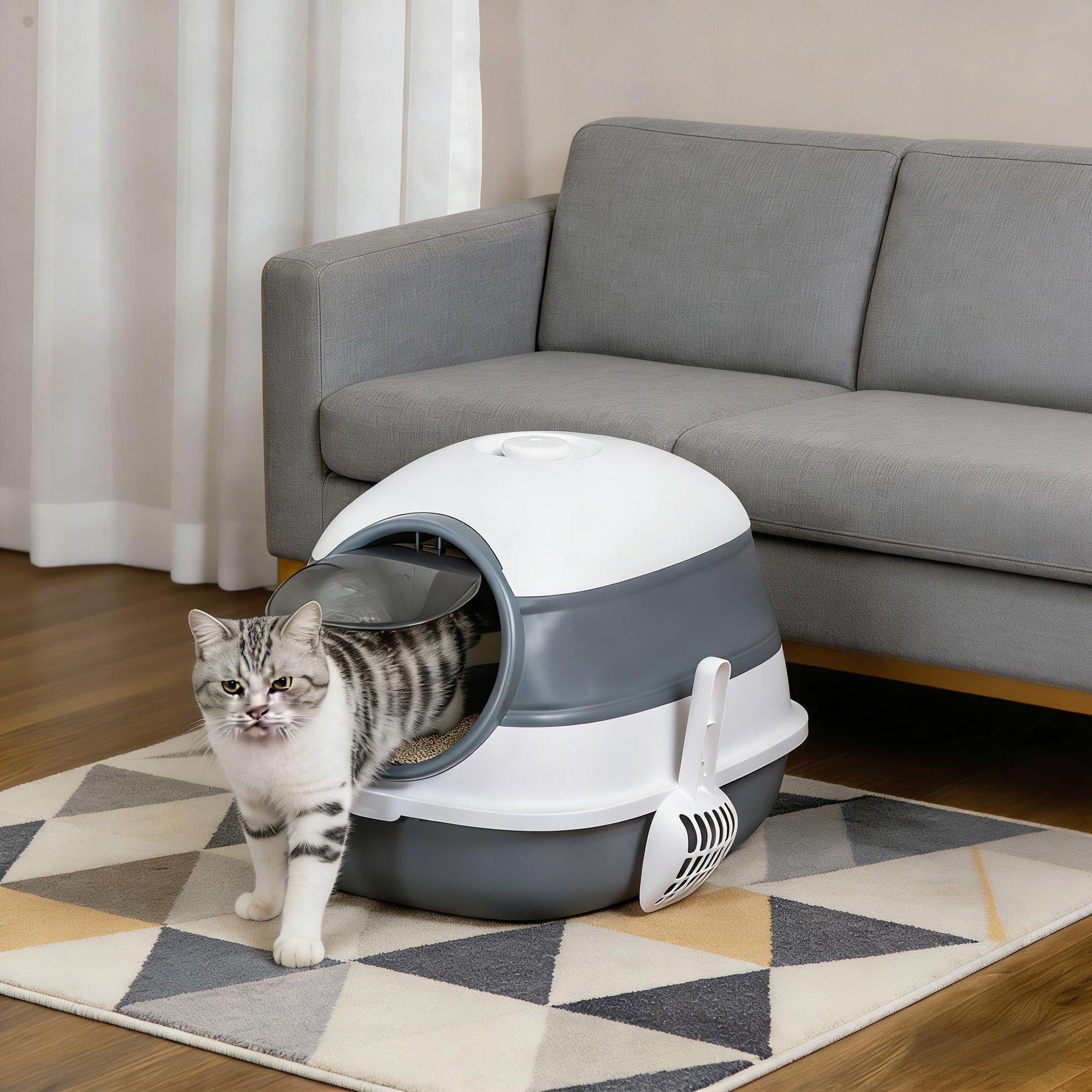 Litter Box with Lid,Cat Litter Box