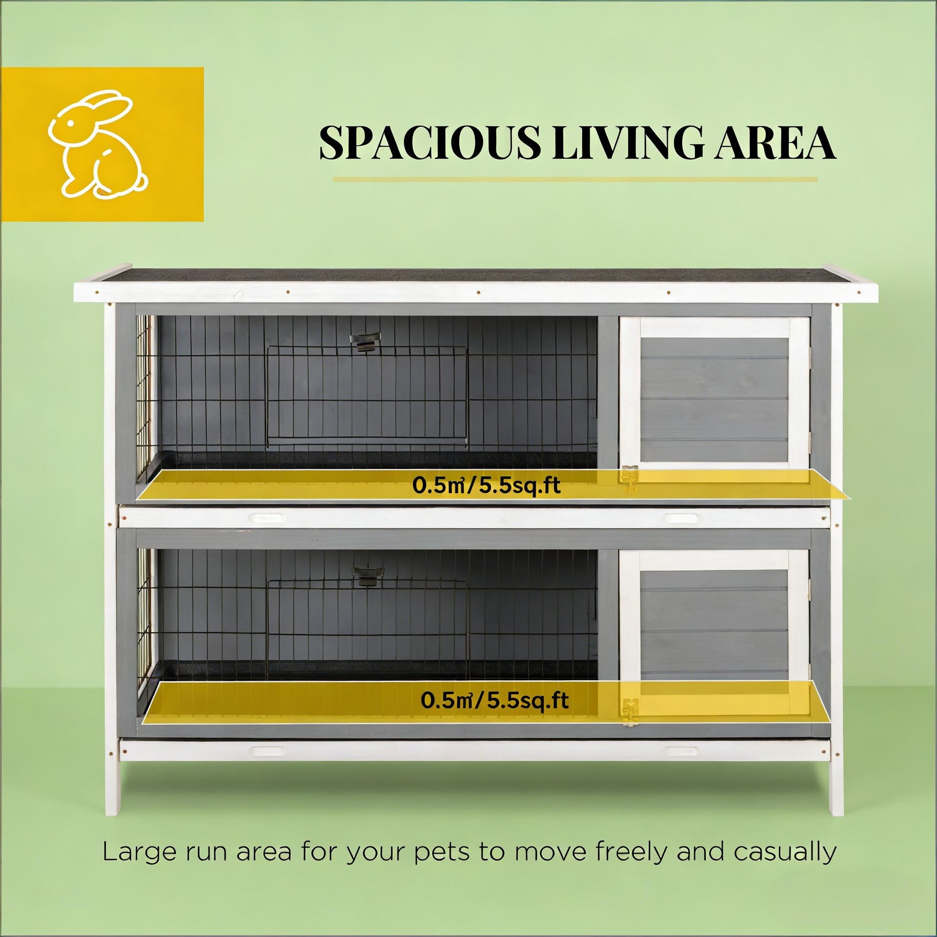 Pet House,2-Story Large Rabbit Hutch