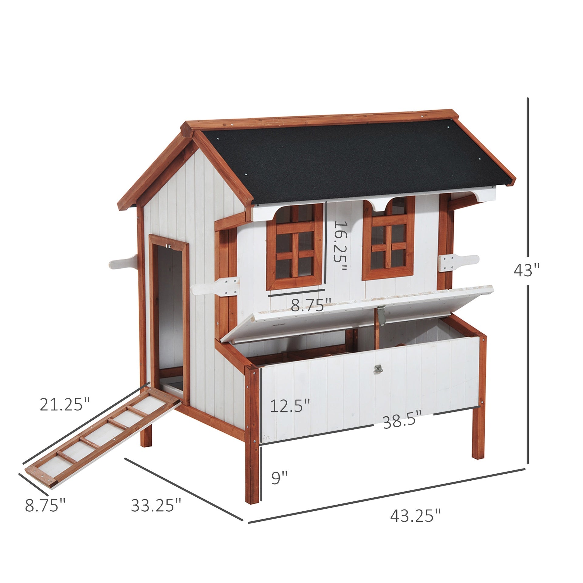 Portable Chicken House,Chicken Coop Wooden Chicken House,Rabbit Hutch Raised Poultry Cage