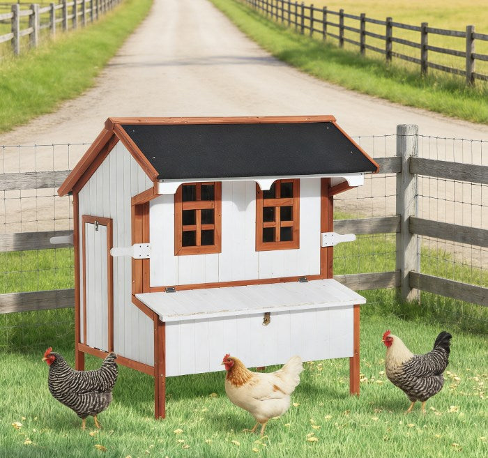 Portable Chicken House,Chicken Coop Wooden Chicken House,Rabbit Hutch Raised Poultry Cage
