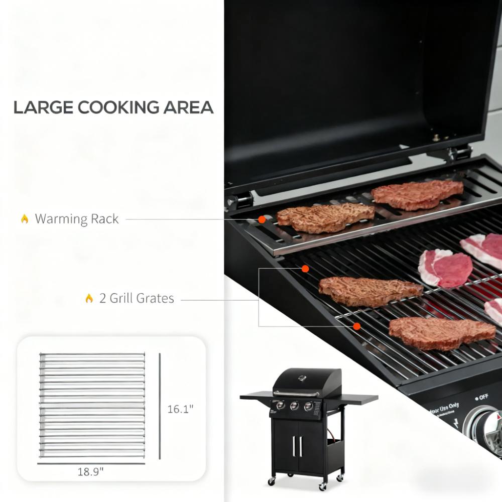 Portable Barbecue w/ Wheels Gas Grill