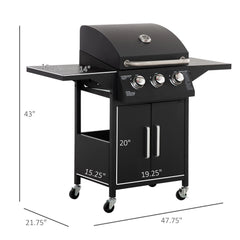 Portable Barbecue w/ Wheels Gas Grill