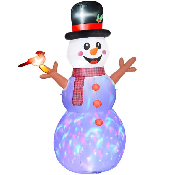 Inflatable Branch Hand Snowman with LED Lights - Festive Outdoor Christmas Yard Decoration