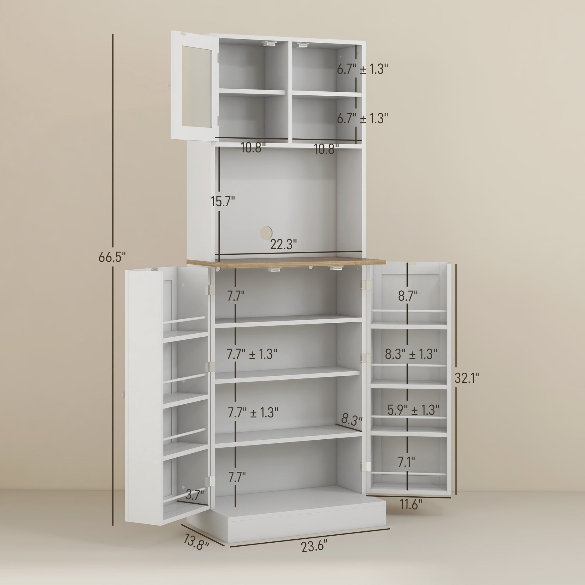 Microwave Cabinet with Adjustable Shelves,Tall Kitchen Pantry Cabinet,Kitchen Hutch