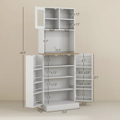 Microwave Cabinet with Adjustable Shelves,Tall Kitchen Pantry Cabinet,Kitchen Hutch