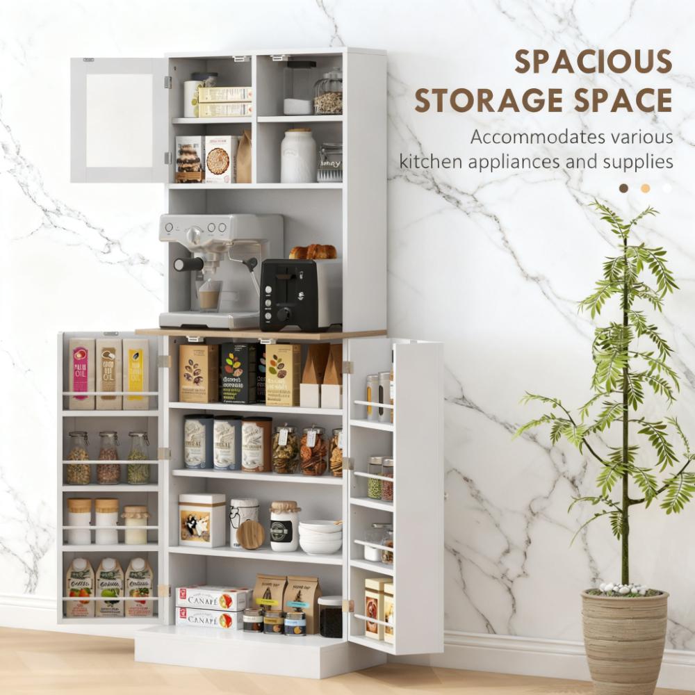 Microwave Cabinet with Adjustable Shelves,Tall Kitchen Pantry Cabinet,Kitchen Hutch