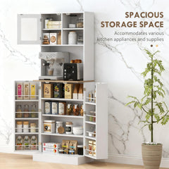 Microwave Cabinet with Adjustable Shelves,Tall Kitchen Pantry Cabinet,Kitchen Hutch