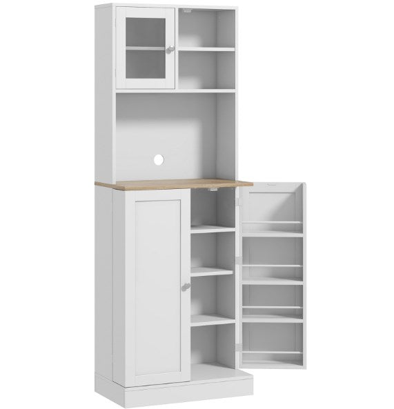 Microwave Cabinet with Adjustable Shelves,Tall Kitchen Pantry Cabinet,Kitchen Hutch