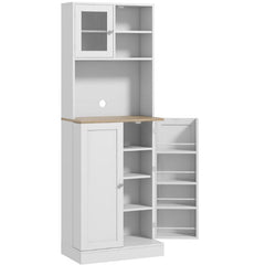 Microwave Cabinet with Adjustable Shelves,Tall Kitchen Pantry Cabinet,Kitchen Hutch