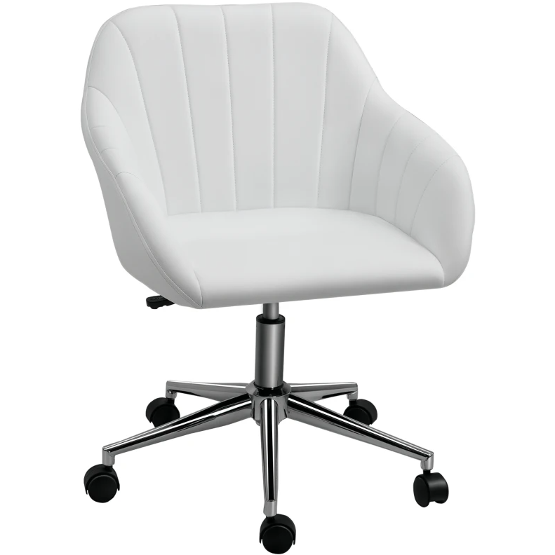 Faux Leather Office Chair, Adjustable Swivel Design for Home Office, Sleek Modern Look & Comfy Seating
