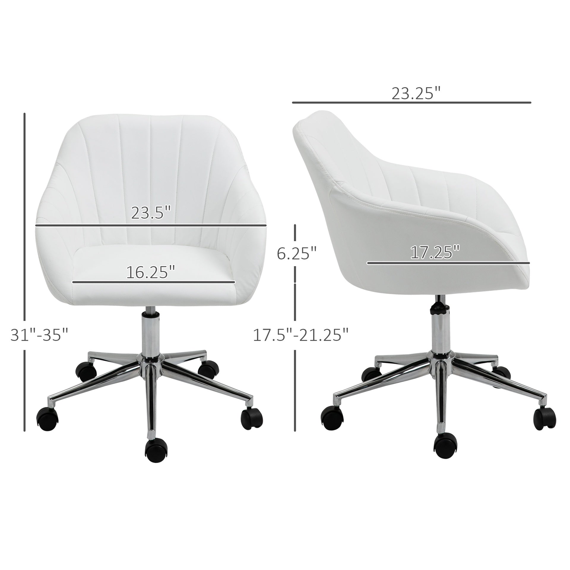 Faux Leather Office Chair, Adjustable Swivel Design for Home Office, Sleek Modern Look & Comfy Seating