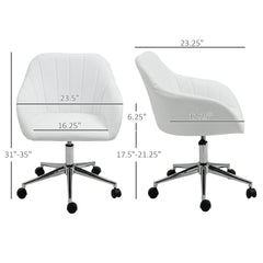 Faux Leather Office Chair, Adjustable Swivel Design for Home Office, Sleek Modern Look & Comfy Seating