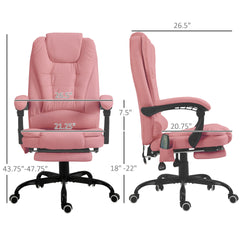 7-Point Vibrating Massage Office Chair High Back Massaging Office Desk Chair , Pink