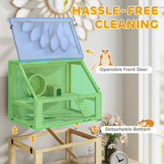 3 Tier Wooden Hamster Cage w/ Detachable Bottom, 24" x 16" x 29.5"