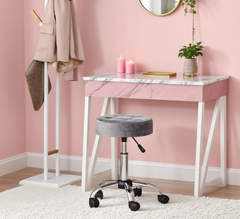 Office Chair Round Rolling Stool with Height Adjustable Lift, Vanity Chair