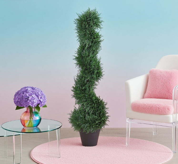 Artifical Cedar Tree Topiary Artificial Faux Cedar Tree Spiral Fake Plant