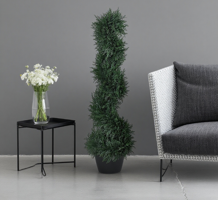 Artifical Cedar Tree Topiary Artificial Faux Cedar Tree Spiral Fake Plant