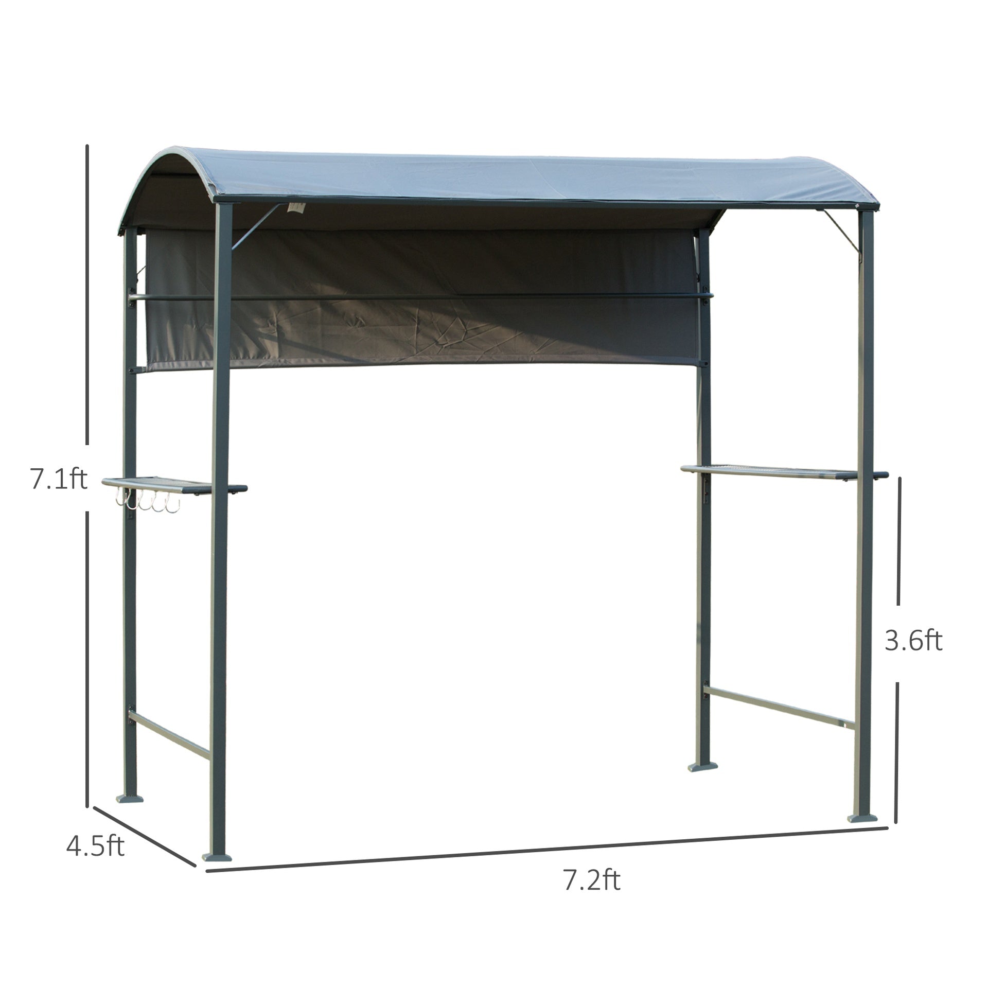 Grill Gazebo BBQ Canopy with Sun Shade Panel Side Awning