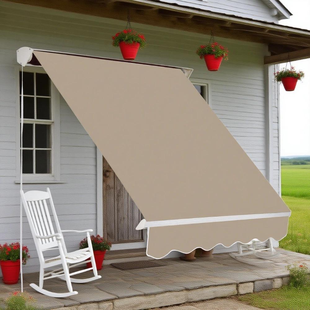 Window Awning Arm Manual Retractable Window Awning Sun Shade Shelter for Patio Balcony Outdoor