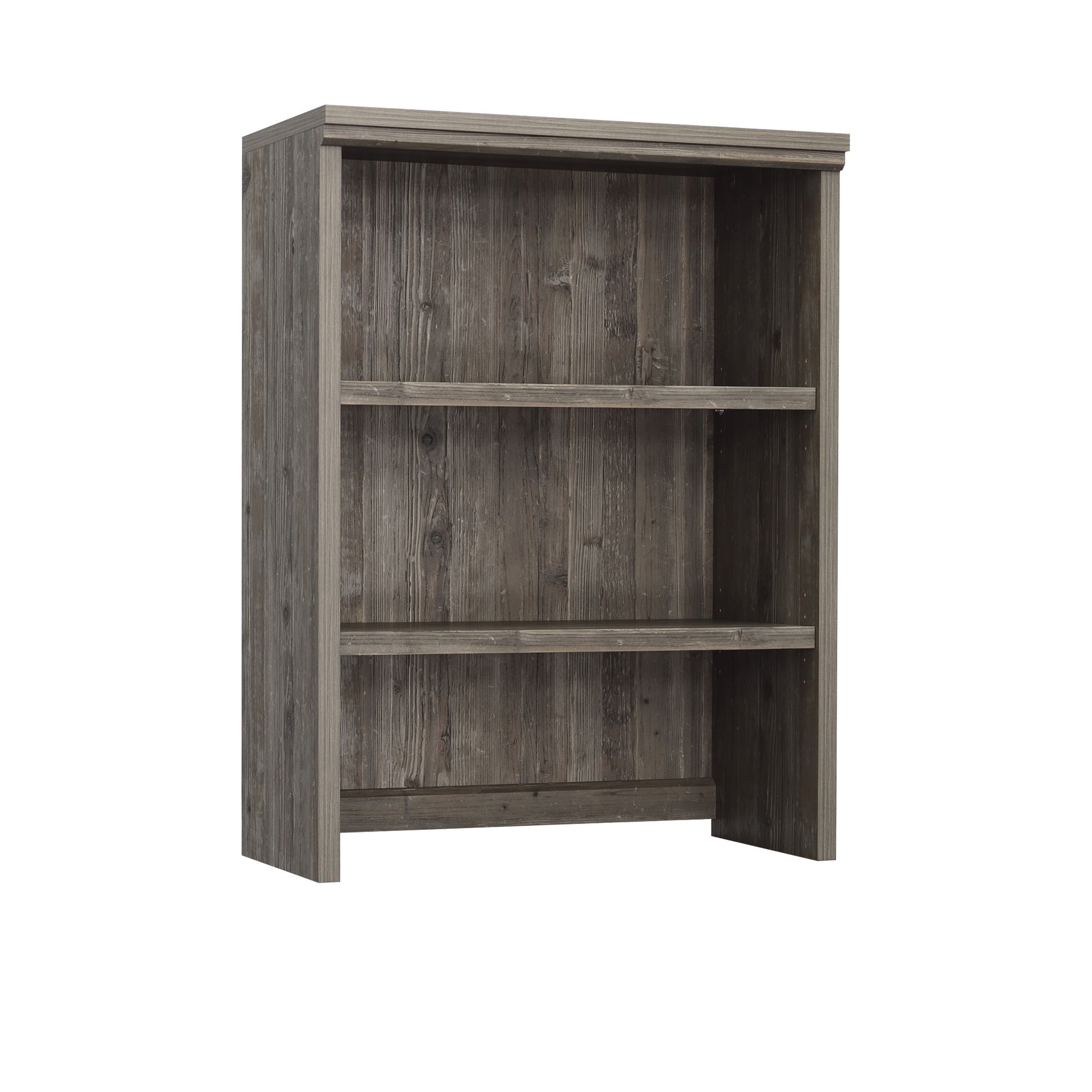 Library Hutch with Adjustable Shelves, Brown finish