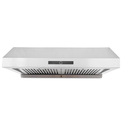 Under Cabinet Range Hood, Dual Motors Ductless Kitchen Stove Vent, Stainless Steel Permanent Filter with 3-Speed Exhaust Fan, 2 Baffle Filters, LED Lights, Touch Control Panel, Silver (30 inch)