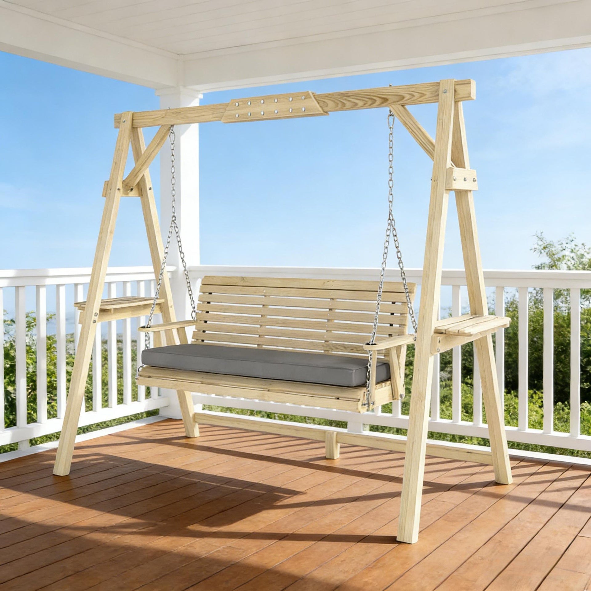 Chic Wooden Garden Swing Chair,Outdoor Conversation Swing