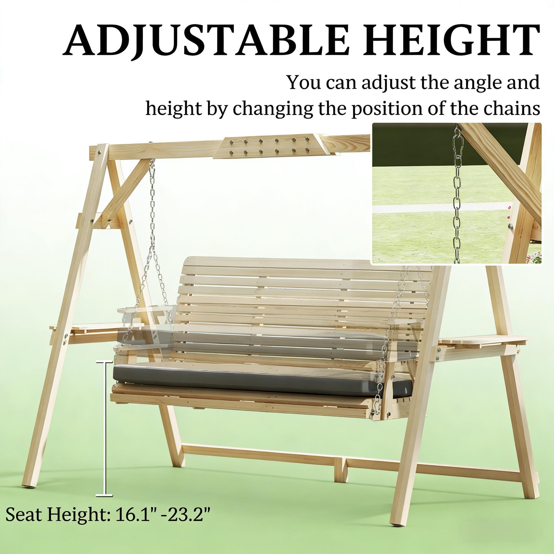 Chic Wooden Garden Swing Chair,Outdoor Conversation Swing