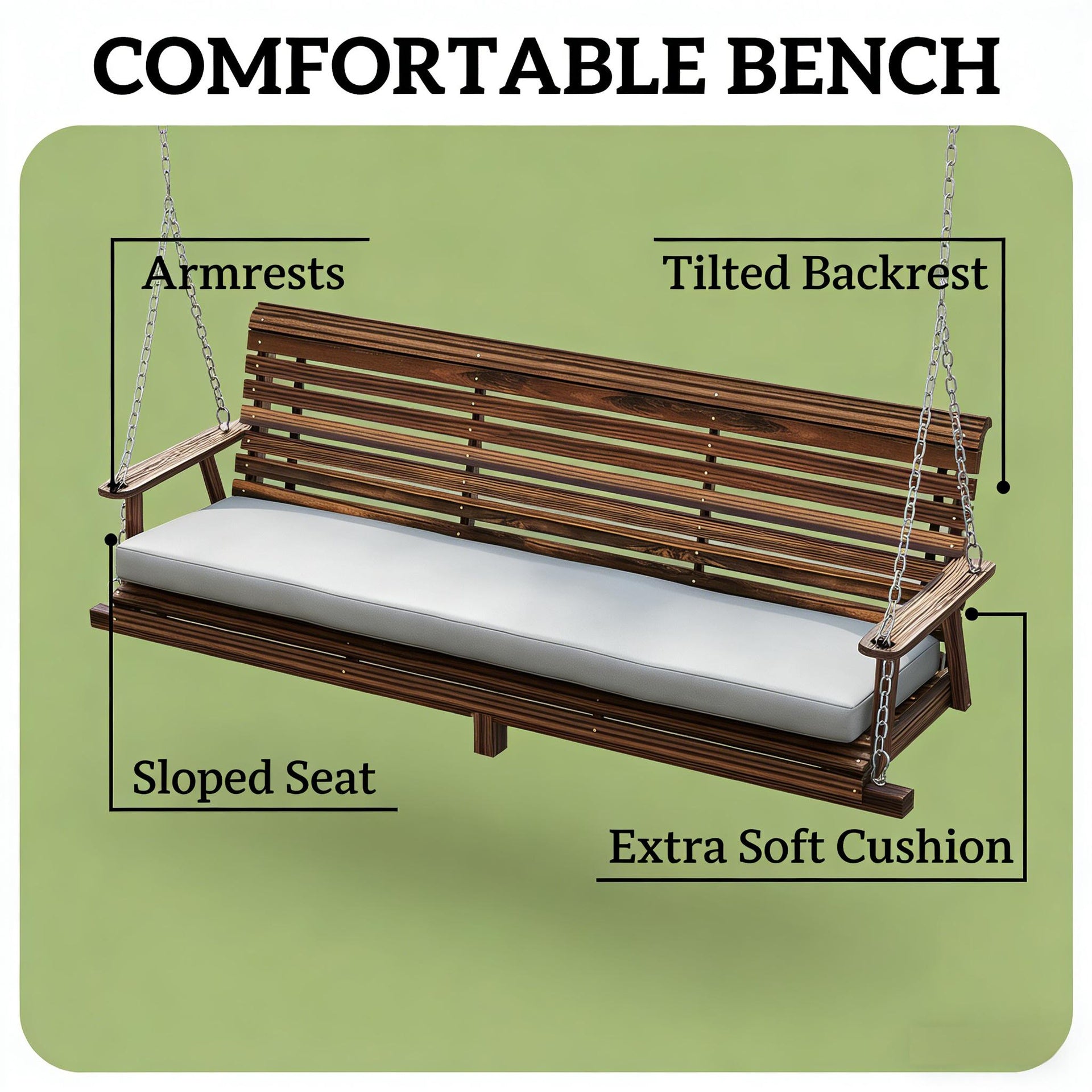 Outdoor Conversation Swing,Wooden Garden Swing Chair