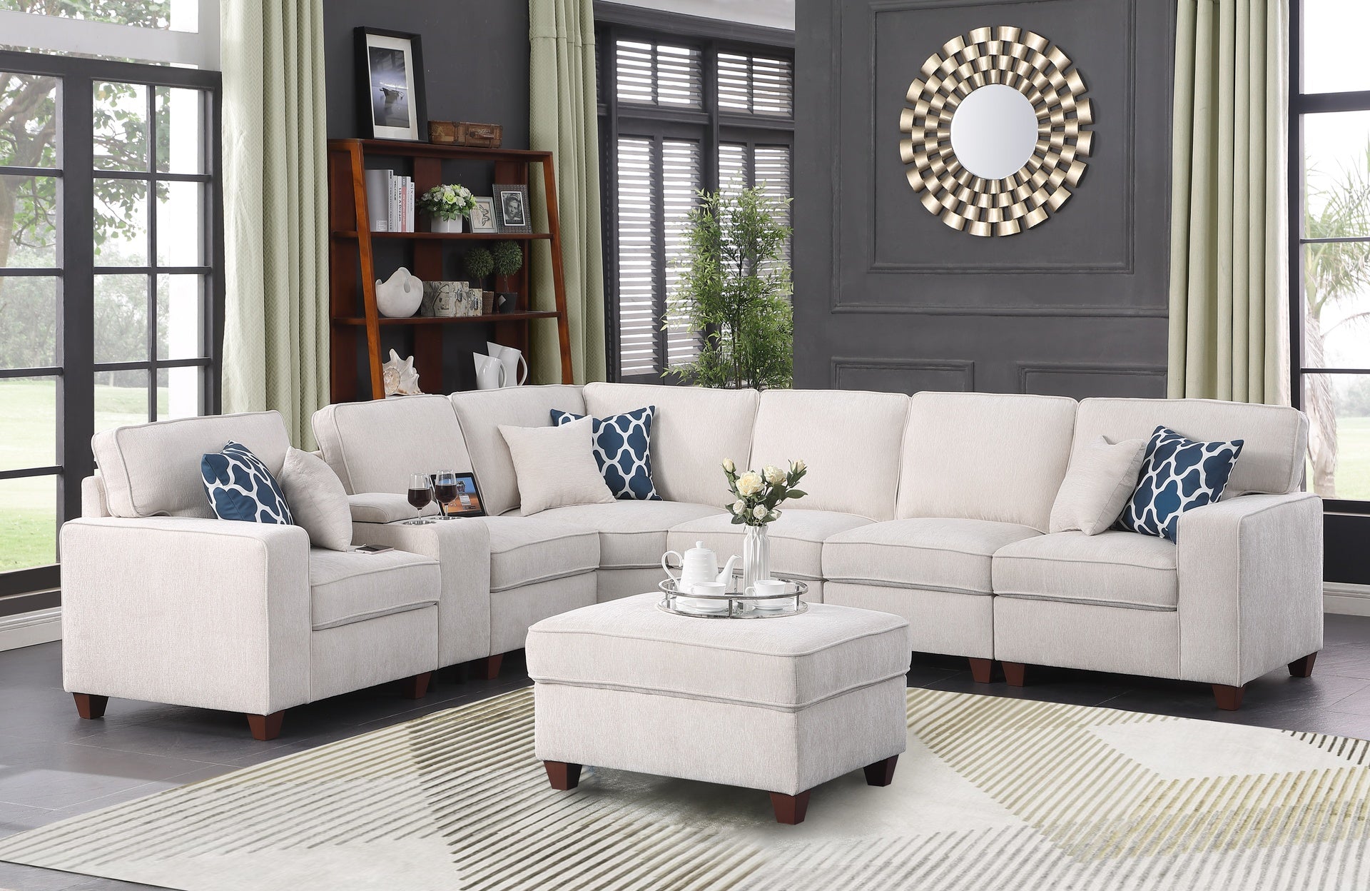 Rene Sectional Sofa with Ottoman