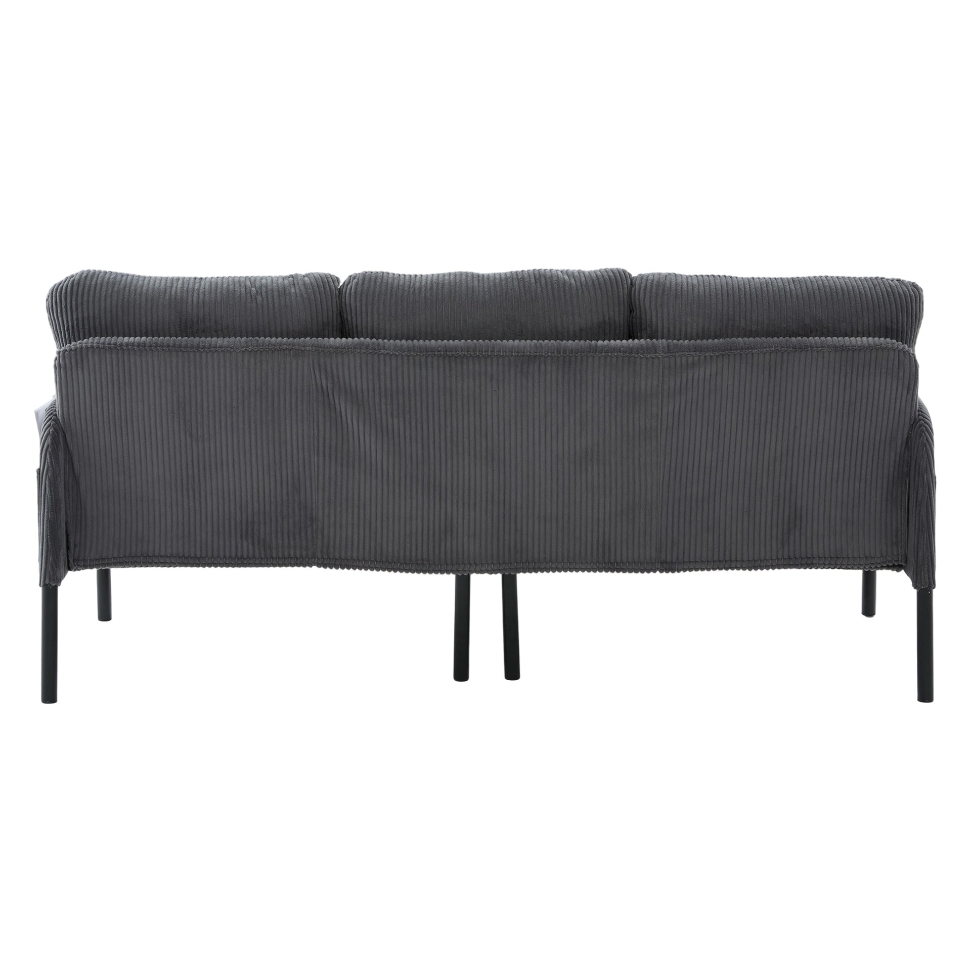 UNITED WE WIN Oversized Loveseat, Modern & Plush Double-seater Sofa, Corduroy Upholstered Couch, Cozy Bedroom Sofa with Metal Legs & Side Pockets, Ideal for Living Room, Bedroom, Dorm, Apartment