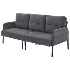 UNITED WE WIN Oversized Loveseat, Modern & Plush Double-seater Sofa, Corduroy Upholstered Couch, Cozy Bedroom Sofa with Metal Legs & Side Pockets, Ideal for Living Room, Bedroom, Dorm, Apartment