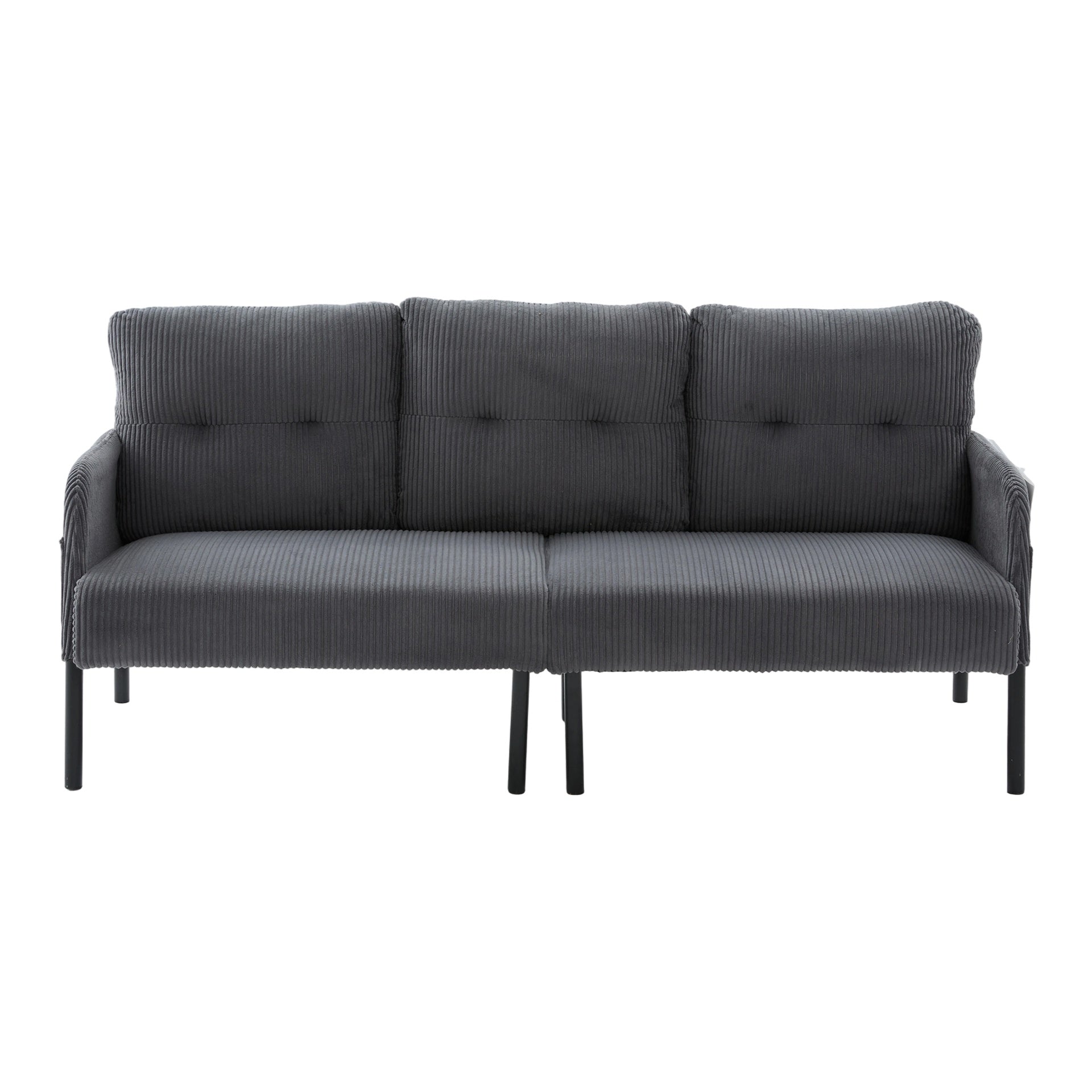 UNITED WE WIN Oversized Loveseat, Modern & Plush Double-seater Sofa, Corduroy Upholstered Couch, Cozy Bedroom Sofa with Metal Legs & Side Pockets, Ideal for Living Room, Bedroom, Dorm, Apartment
