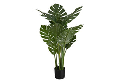 Artificial Plant, 45" Tall, Monstera Tree, Indoor, Faux, Fake, Floor, Greenery, Potted, Real Touch, Decorative, Green Leaves, Black Pot