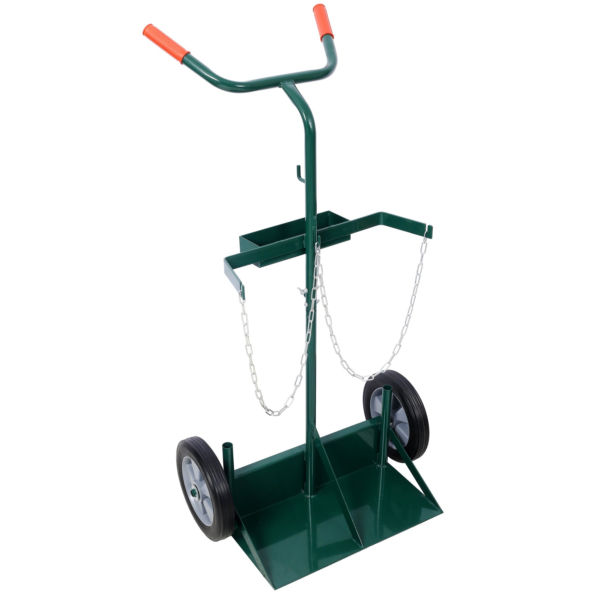 440lbs capacity Cylinder Cart,WELDING CYLINDER HAND TRUCK,Large Dual Oxygen Tank Cart Dolly With 10-Inch Solid Rubber Wheels