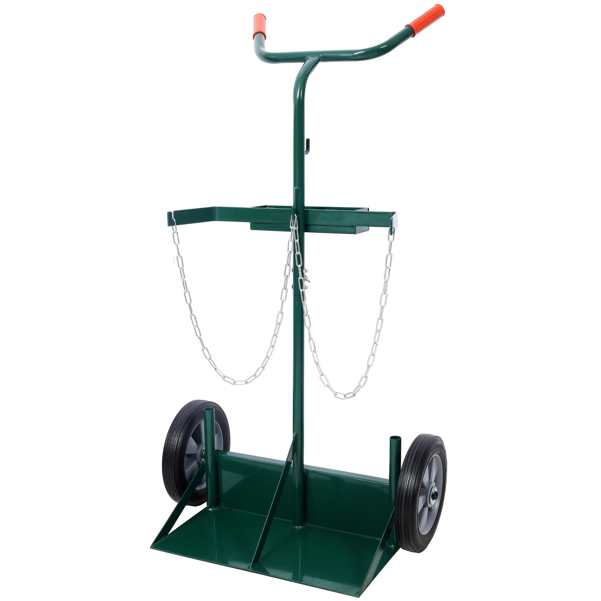 440lbs capacity Cylinder Cart,WELDING CYLINDER HAND TRUCK,Large Dual Oxygen Tank Cart Dolly With 10-Inch Solid Rubber Wheels