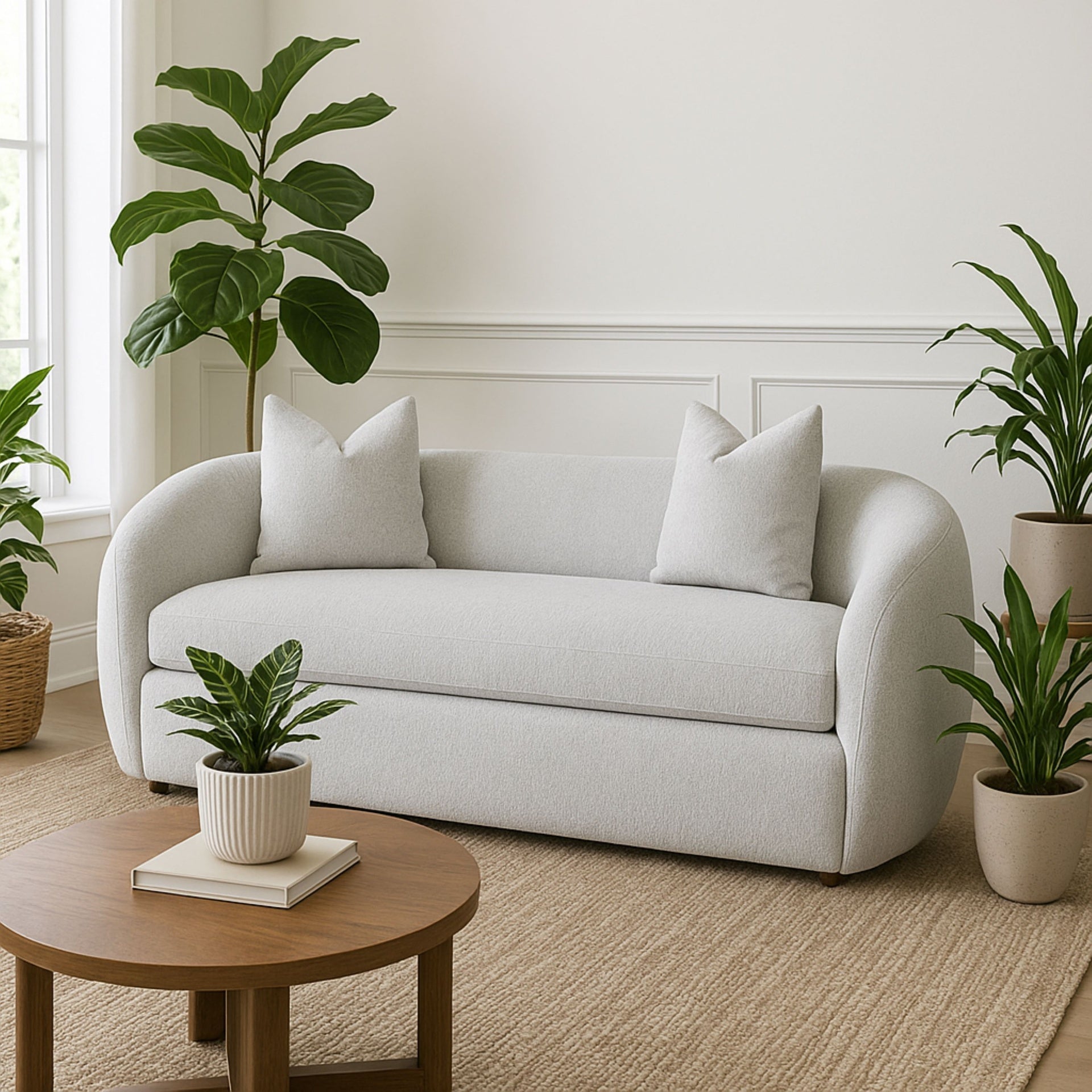 Sofa - Mendocino Beach Fabric with 2 Pillows