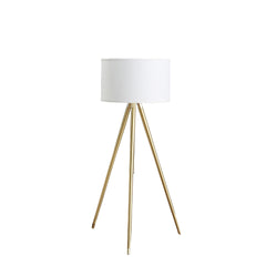 64" - 47"H Adjustable Height Brass/Shiny Gold Modern Tripod Floor Lamp for Living Room, Standing Lamp for Bedroom