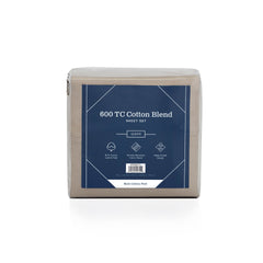 Weekender 600 TC Cotton Rich Sheet Set, split cal king, Sandstone
