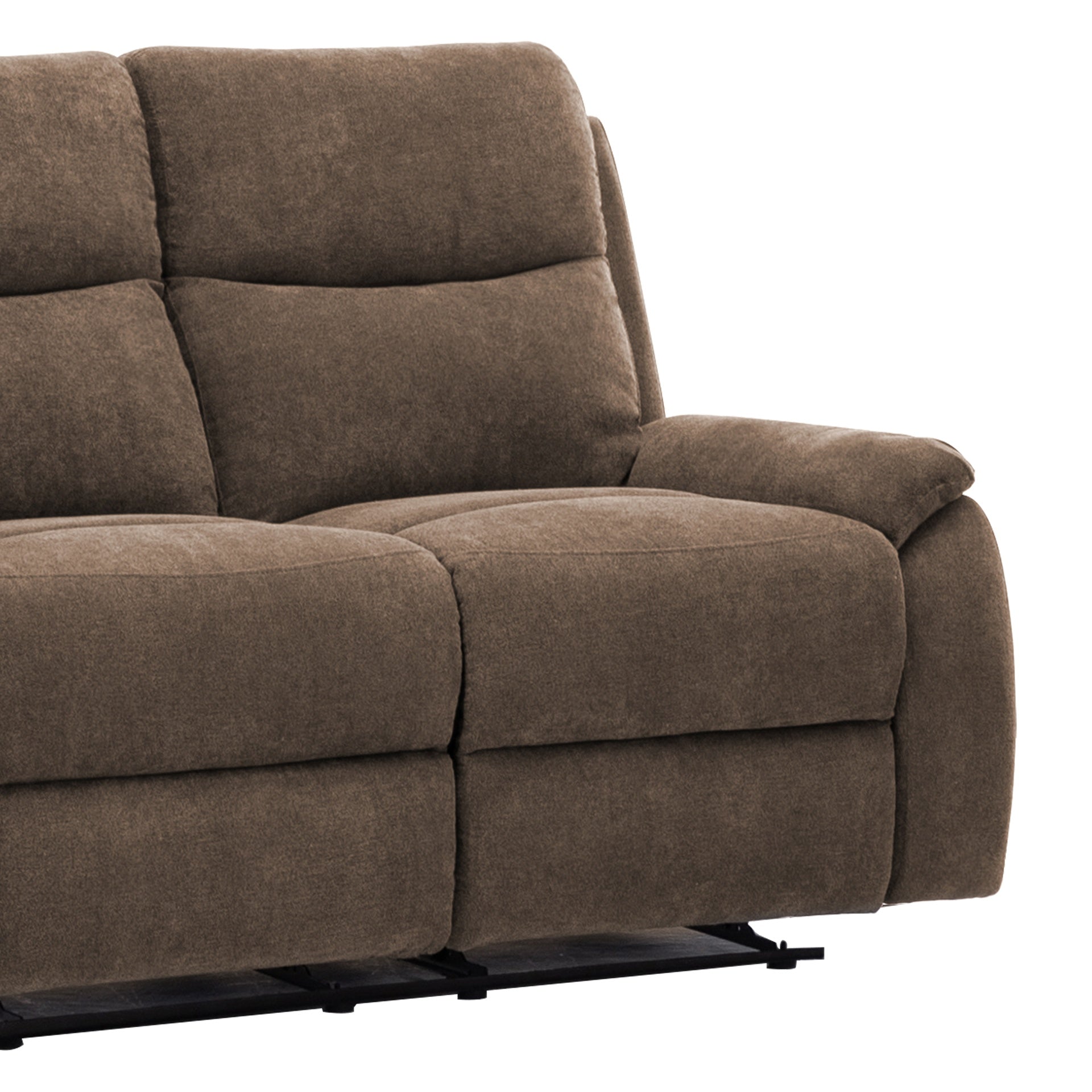Ronald Reclining Loveseat - Family Relaxation & Leisure, for Living Room/Family Room, Brown Fabric with Hardwood Steel Frame & Foam-Encased Pocketed Coils, Pillow-Top Cushions & Luxurious Brown Fabric