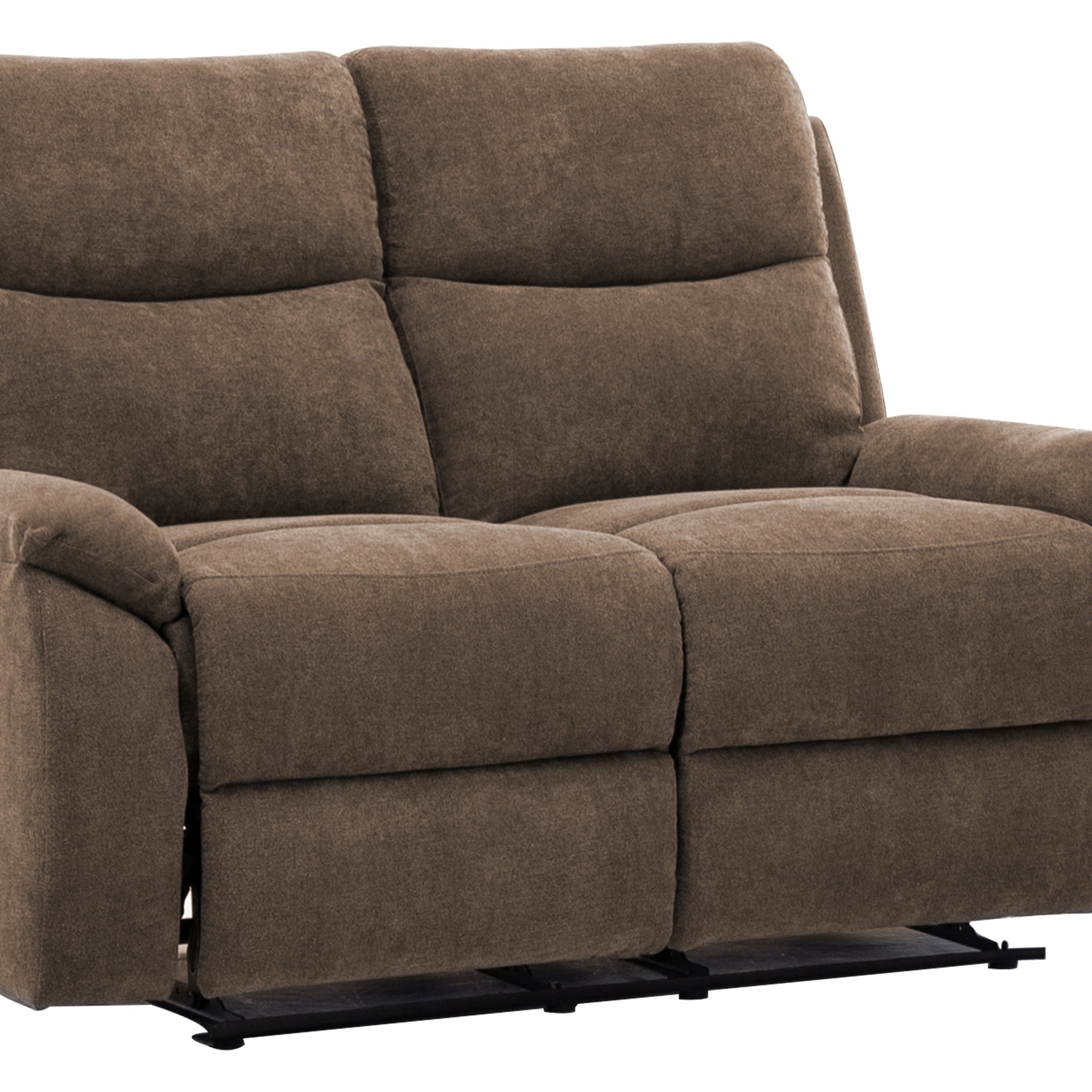 Ronald Reclining Loveseat - Family Relaxation & Leisure, for Living Room/Family Room, Brown Fabric with Hardwood Steel Frame & Foam-Encased Pocketed Coils, Pillow-Top Cushions & Luxurious Brown Fabric