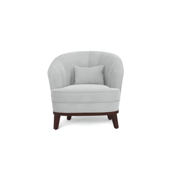 Ava Upholstered Barrel Accent Chair, Light Grey