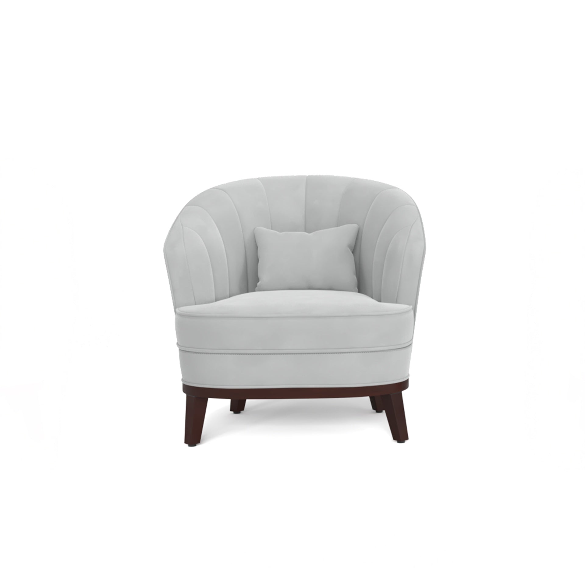 Ava Upholstered Barrel Accent Chair, Light Grey