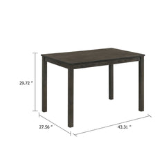Muly Dining Table, 43 Inch Rectangular Top, Gray-Brown Wood Legs
