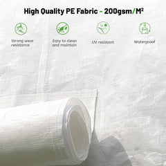 12'x16' Gazebo Cover for Hardtop Gazebos, Outdoor Universal Winter Gazebo Cover with Sidewalls and Mesh Windows, All Season Waterproof Enclosed Gazebo Cover, White