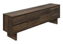 Tv Stand, 72 Inch, Console, Media Entertainment Center, Storage Drawers, Storage Cabinet, Brown Laminate, Transitional