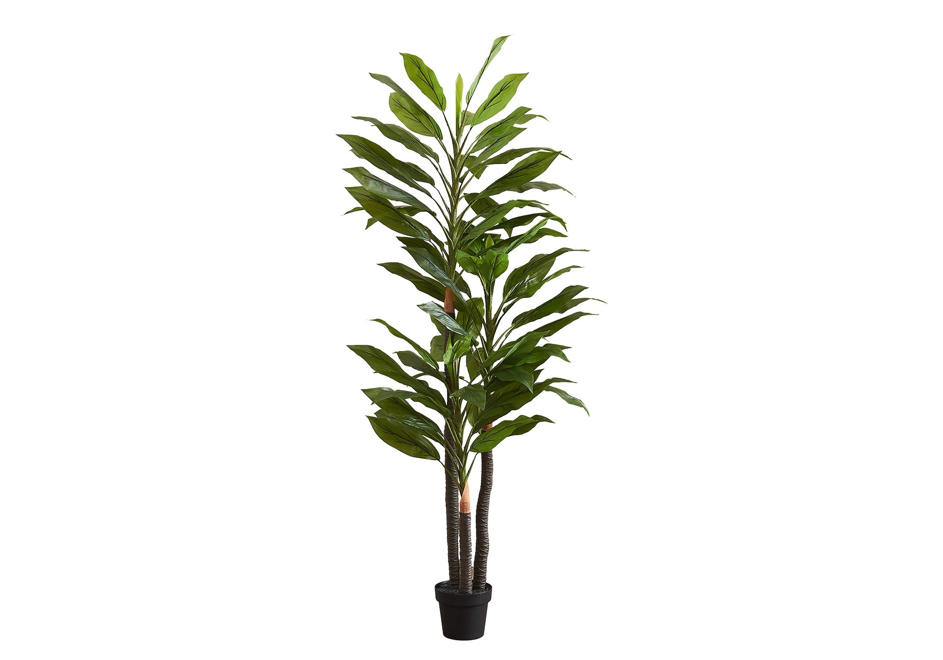 Artificial Plant, 83" Tall, Indoor, Dracaena Tree, Decorative, Faux,  Fake, Floor, Potted, Real Touch, Green Leaves, Black Pot