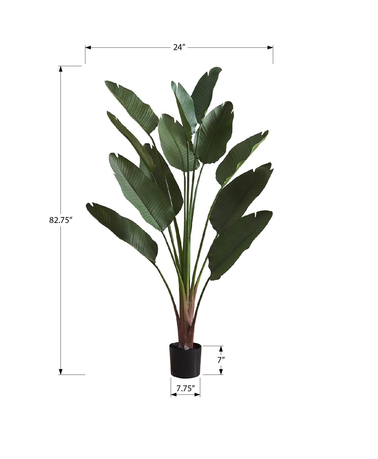 Artificial Plant, 83" Tall, Indoor, Decorative, Floor, Palm Tree, Real Touch, Green Leaves, Black Pot